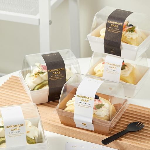 【現貨】【蛋糕捲包裝盒】網紅 日式 蛋糕卷夢龍瑞士虎皮捲包裝盒 透明 小西點切塊蛋糕點心盒子