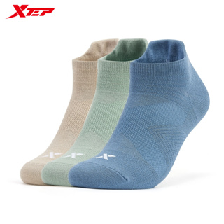 【特步 xtep】休閒系列 | 運動襪男中襪3雙裝 船襪休閒透氣短襪跑步籃球襪訓練襪子