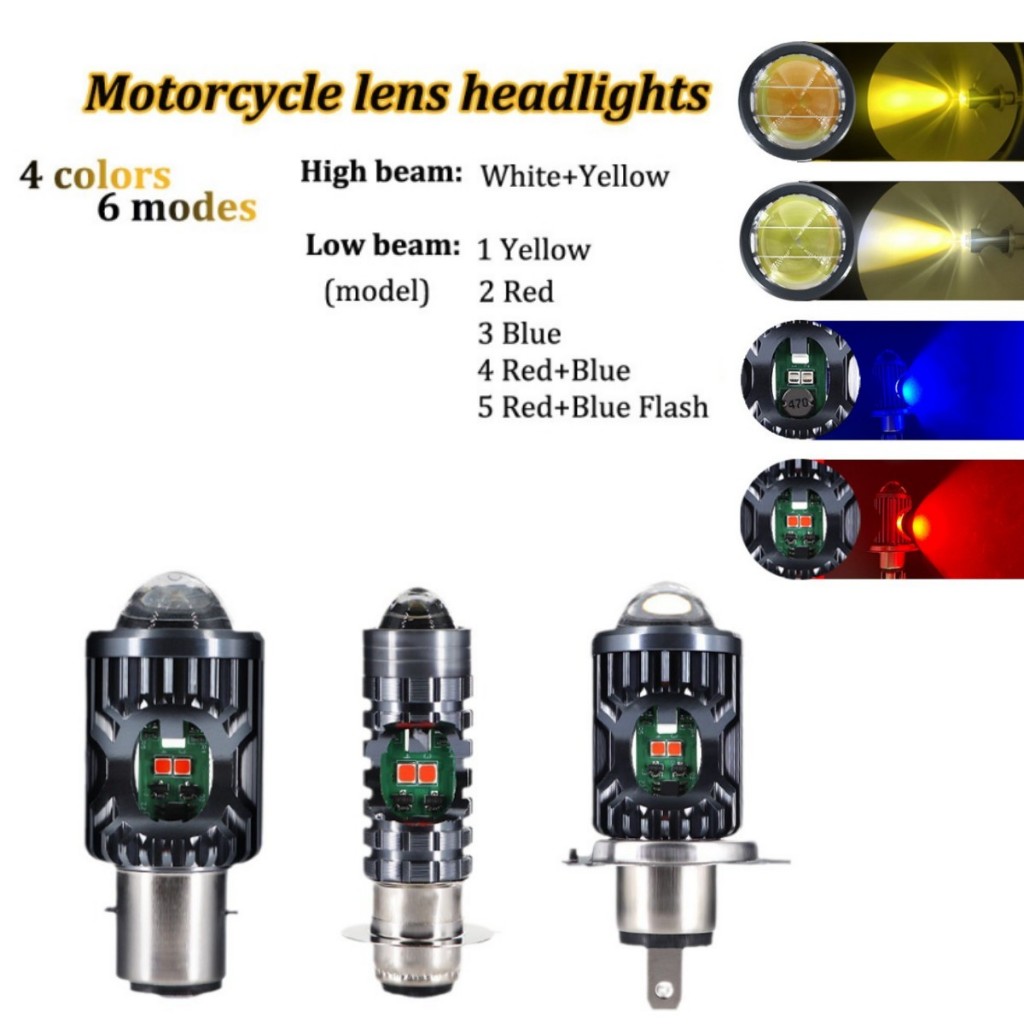 最新 H4 BA20D P15D LED 摩托車頭燈燈泡 6500k 高/低光束 3030 5SMD Moto LED