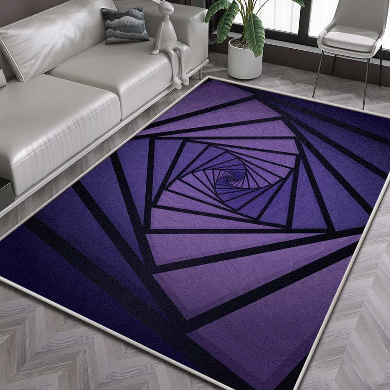 神祕紫色比利時絨地毯 臥室床邊毯 客廳地墊毛毯 柔軟舒適地毯 居家裝飾
