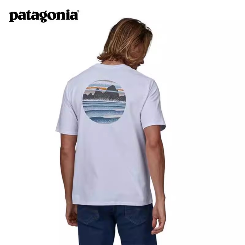 Patagonia Patagonia 男士純棉短袖天際線印花標誌時尚T恤
