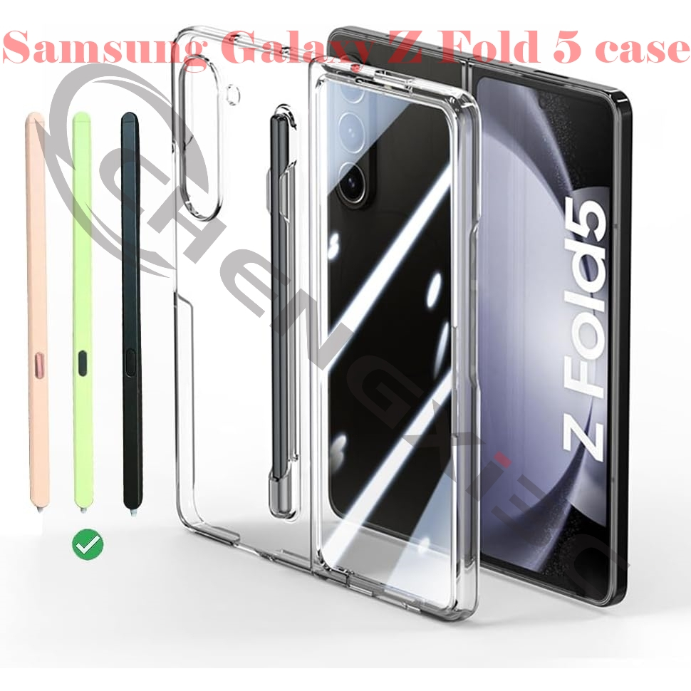 三星摺疊機 Samsung Galaxy Z Fold 5 手機殼 帶筆槽 保護殼 殼膜一件式硬殼保護套 Fold5