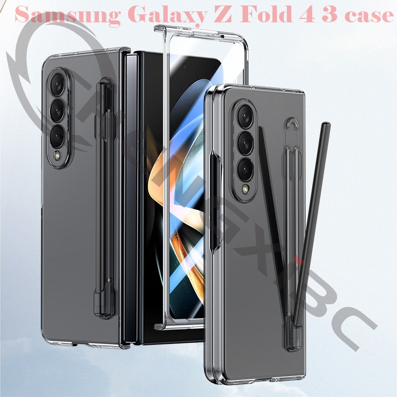 三星摺疊機 Samsung Galaxy Z Fold 4 3 手機殼 帶筆槽 保護殼 殼膜 硬殼保護套 Fold3