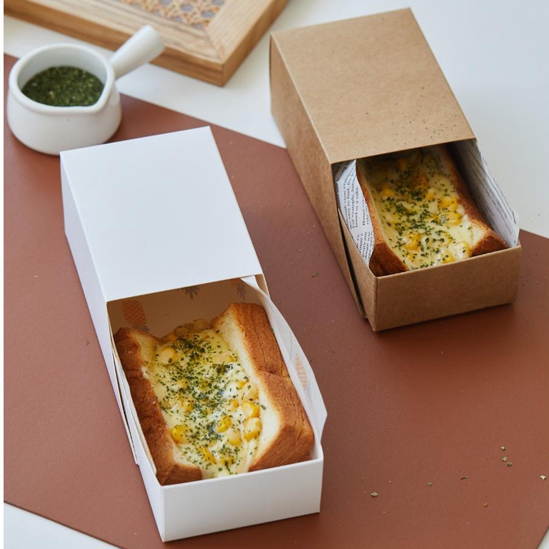 【現貨】【熱狗包裝盒】韓國 網紅 同款BOX盒子 三明治包裝 厚蛋吐司紙託 早餐一次性 抽屜打包