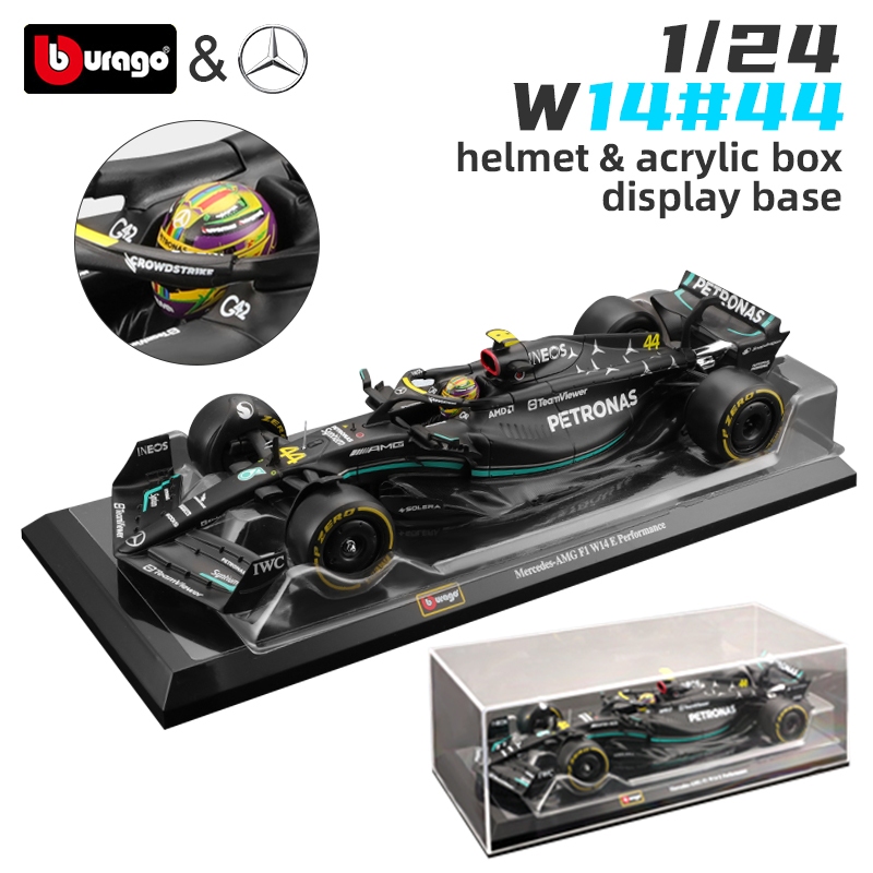 Bburago 1:24 2023 F1 Mercedes AMG W14 44 Lewis Hamilton 63 羅