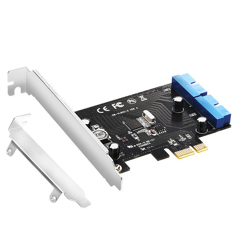PCI-E轉usb3.0機箱前置面板擴展卡臺式機pcie轉USB3.0插針雙20PIN