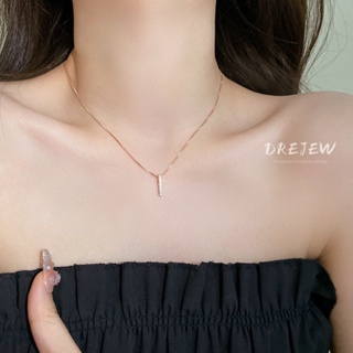 Drejew 18K金鋯石數字項鍊時尚簡約設計鎖骨鏈項鍊女士項鍊