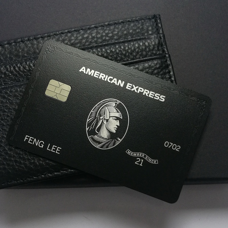 訂製個性化芯片卡AmericanExpress金屬卡收藏品短视频道具卡 新款黑卡Amex美國運通百夫長黑金卡