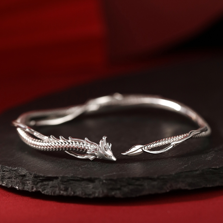 靈龍手鐲 禮物送女友 時尚蛇形輕奢高級感開口手環