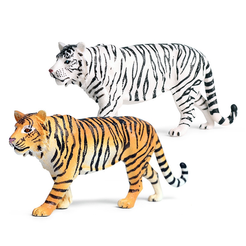 仿真野生動物模型兒童實體動物世界老虎西伯利亞老虎塑料玩具擺件