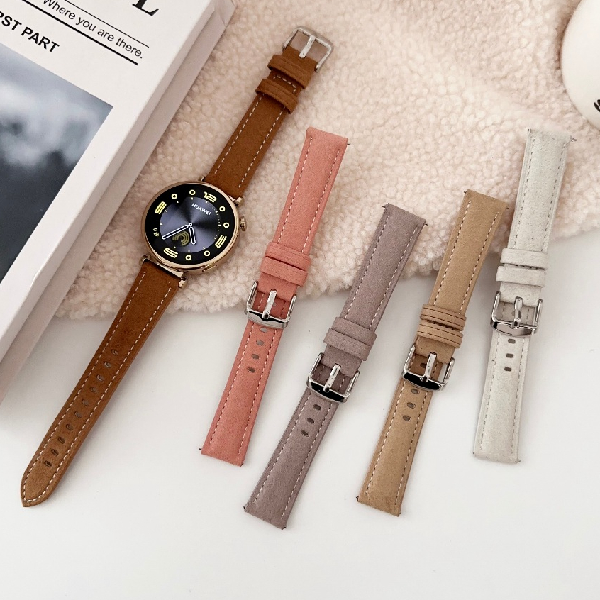 磨砂皮錶帶 適用華為GT4(41mm)手錶錶帶智能gt4時尚18mm新款