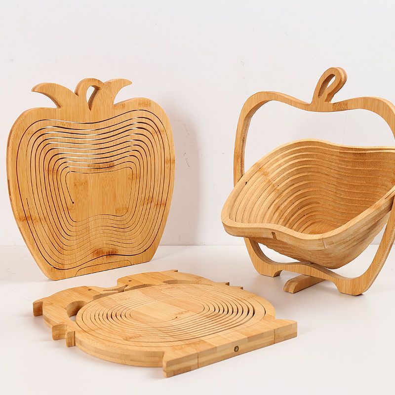 創意乾果盤竹製可摺疊可收納水果籃加厚環保零食籃瓜子堅果籃