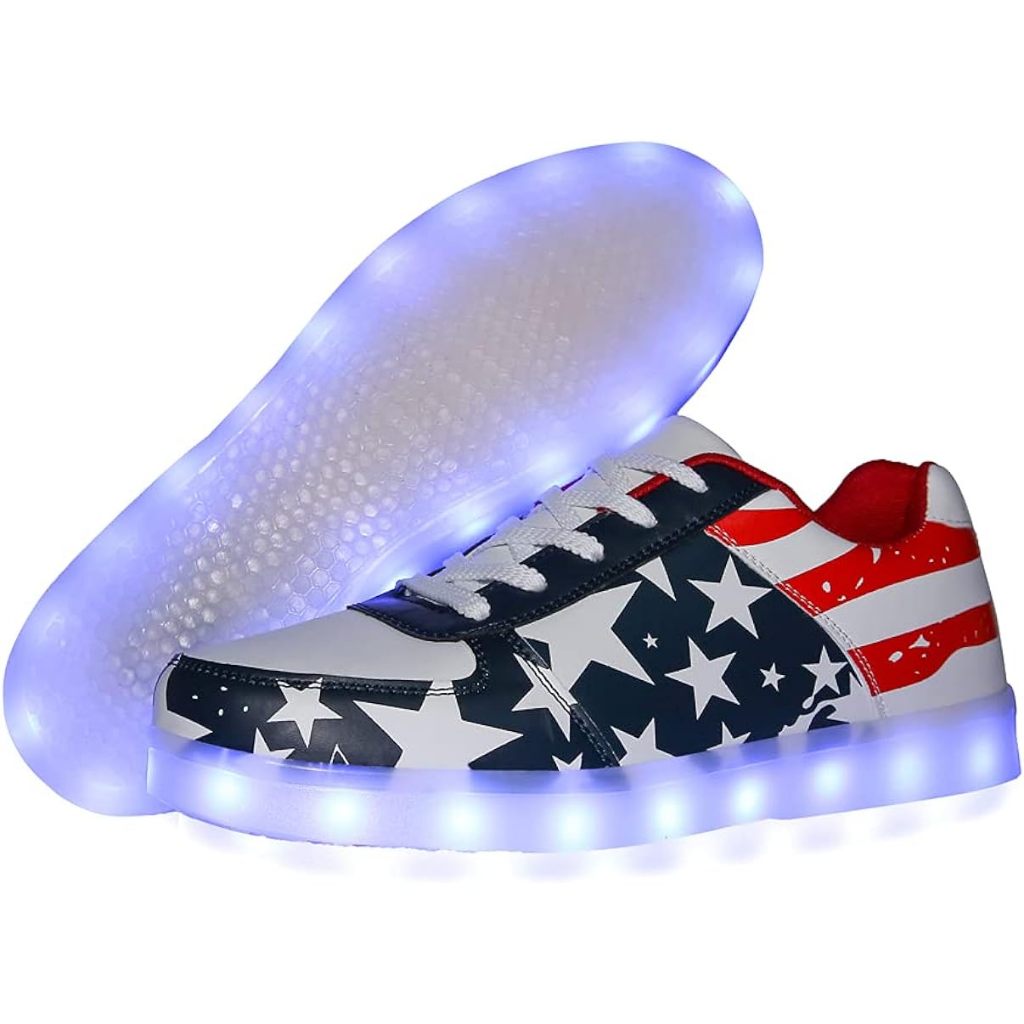 男女通用 LED 鞋女士發光鞋男士 LED 運動鞋帶 USB 充電舞蹈鞋