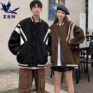 ★yirene★2024韓版新款情侶棒球外套 寬鬆休閒潮流大尺碼黑色棒球外套 學院風高品質棒球夾克 保暖男生衣著毛呢大