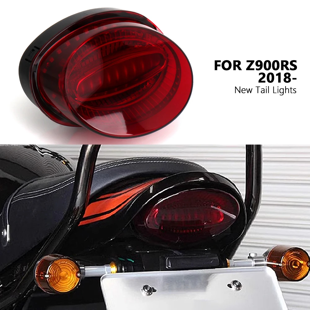 適用於Kawasaki Z900RS Z900 RS 2018-2023 新款機車尾燈 LED 尾燈 後剎車燈 紅色透鏡