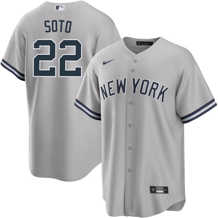 男式 MLB 球衣紐約洋基隊 Juan Soto 灰色棒球球衣