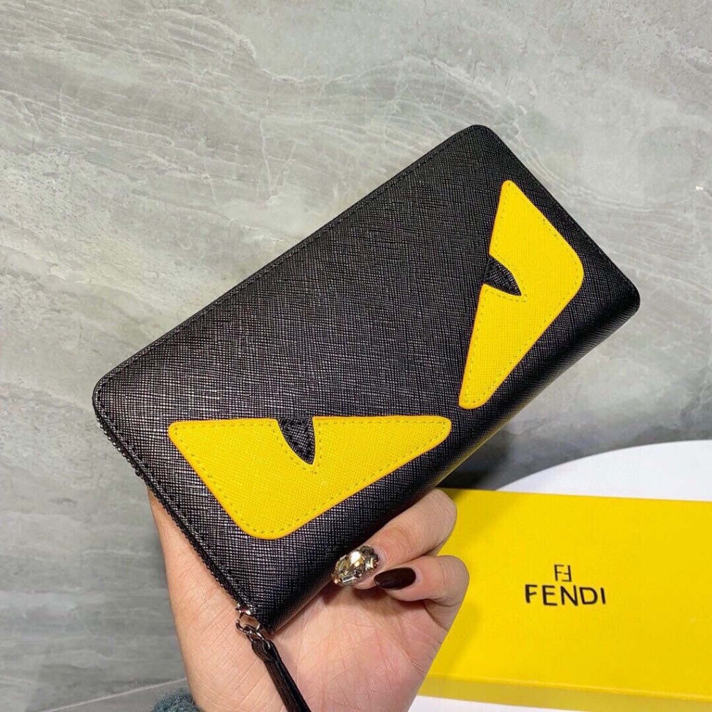 全新 Fendi2022s 高品質荔枝皮長錢包男女通用手拿包