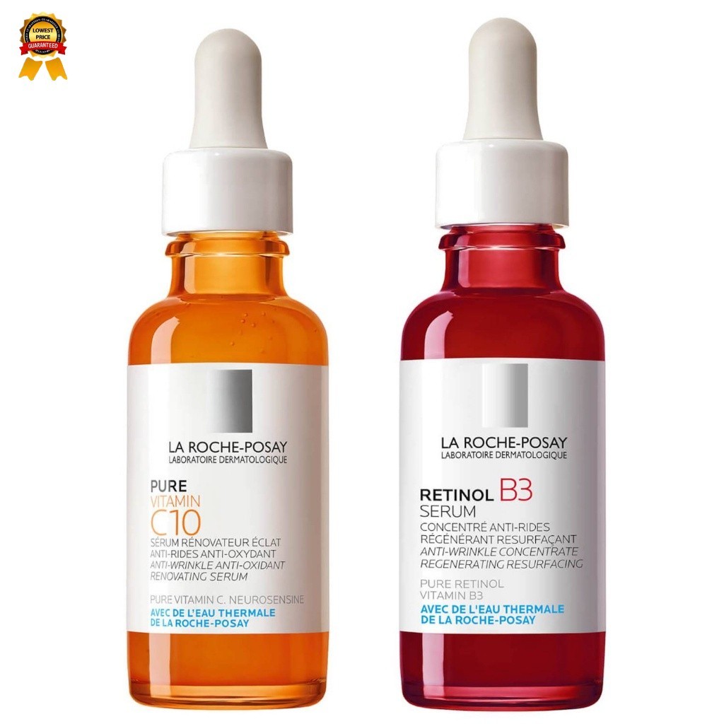 La Roche-Posay Pure RETINOL 面部精華含維生素 B3/C/濃烈紅色視黃醇眼霜 MH