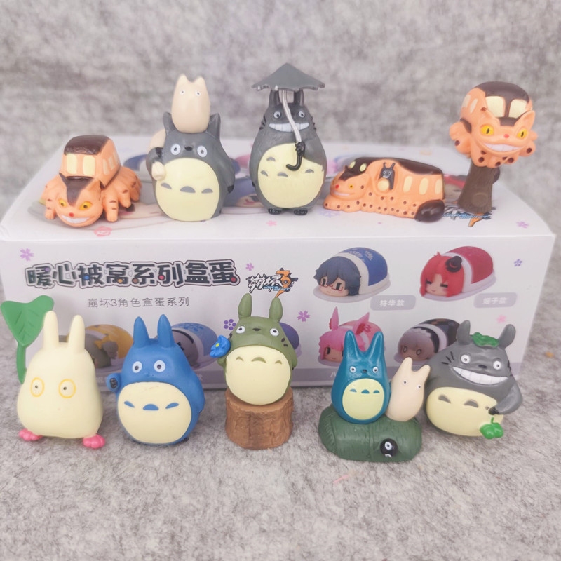 10 件/套動漫宮崎駿龍貓公仔小貓巴士龍貓巴士 Q 版 PVC 可動公仔模型玩偶玩具兒童禮物