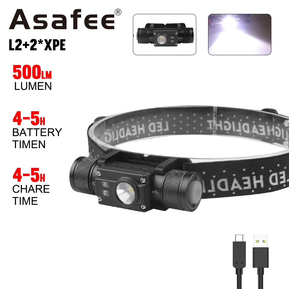 Asafee SY5840/42/43 可調500LM頭燈L2+XPE+XTE+COB+T6 LED燈無限調光充電頭燈戶