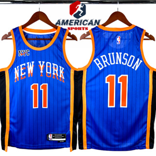男式NBA Jersey紐約尼克斯隊Knicks Jalen Brunson 藍色籃球球衣城市版