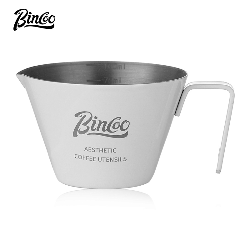 BINCOO 咖啡萃取杯 不銹鋼量杯 意式咖啡機盎司杯 奶盅 濃縮咖啡接液杯 100ML