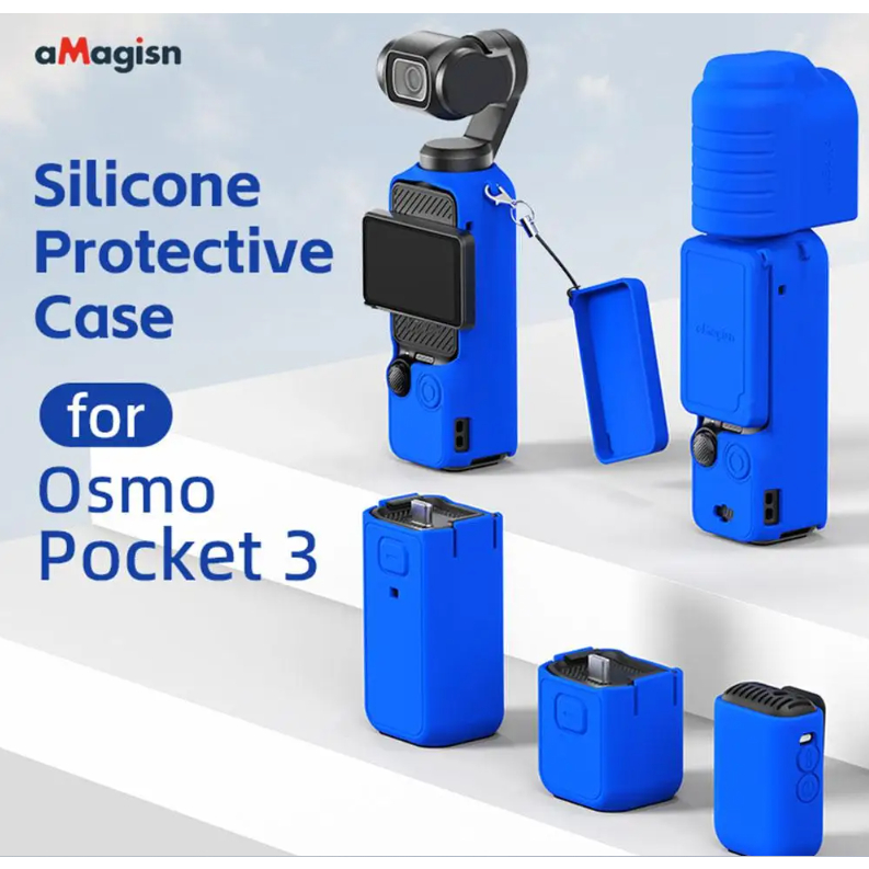 Amagsin 矽膠套適用於 dji Osmo Pocket 3 防刮雲台相機手柄軟鏡頭保護套