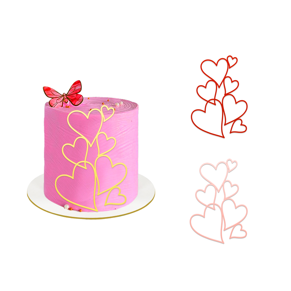 亞克力心形蛋糕裝飾情人節結婚週年生日蛋糕裝飾