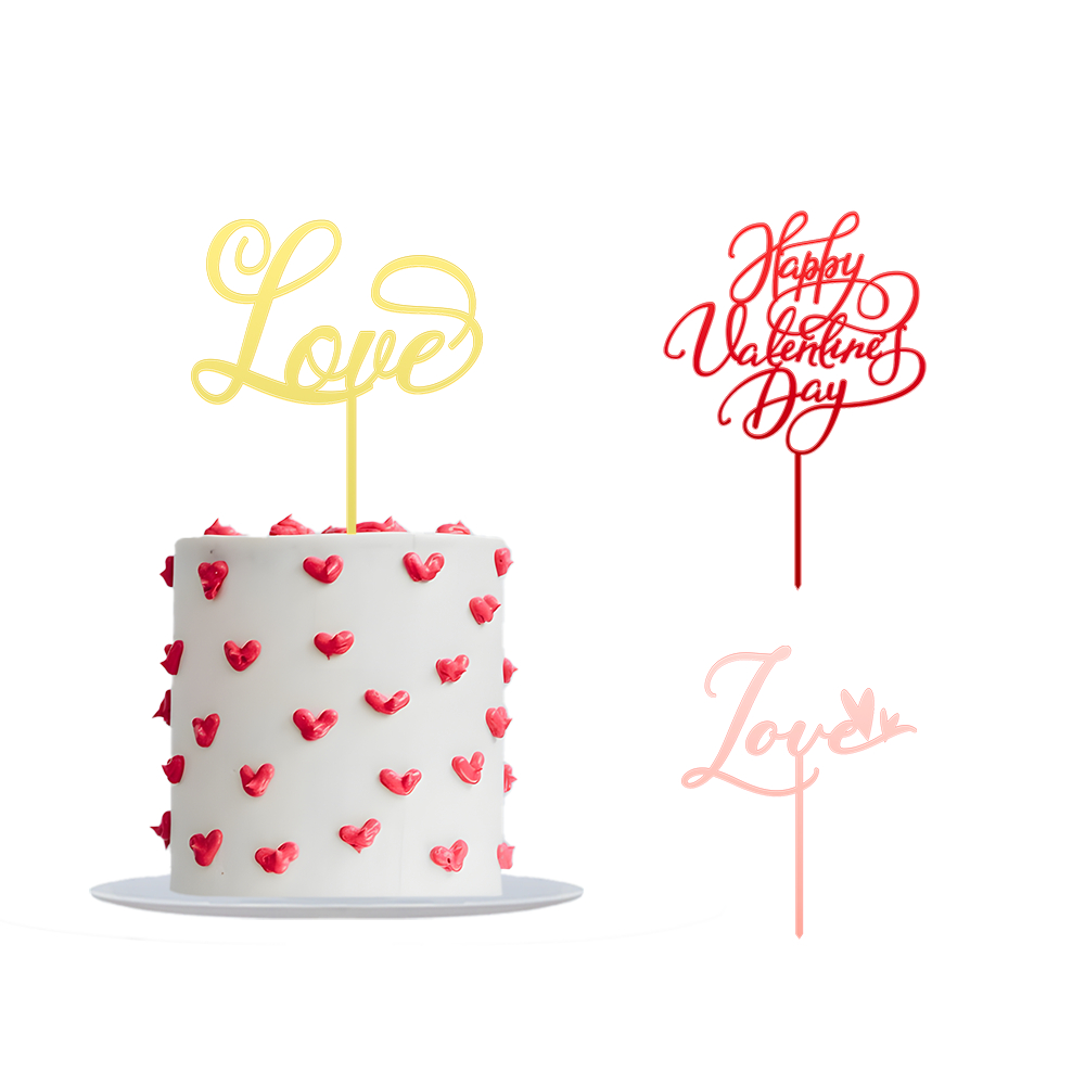 亞克力情人節蛋糕裝飾愛情結婚週年蛋糕裝飾