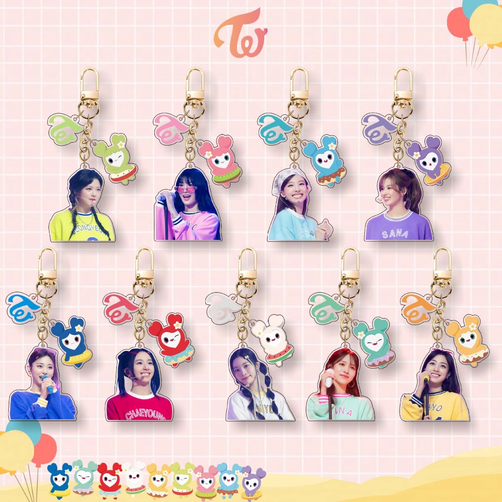 動漫 TWICE 亞克力鑰匙扣創意包挂件鑰匙圈 IM NAYEON Yoo JeongYeon Momo Sana Pa
