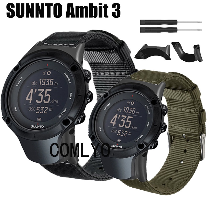 適用 鬆拓拓野 Suunto Ambit 3 Sport Run 錶帶 智能手錶帶 尼龍 帆布 男士 戶外 腕帶