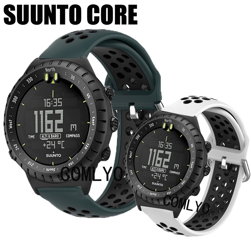 適用於 鬆拓核心 Suunto Core 錶帶 矽膠雙色 運動 透氣 戶外 男女款腕帶