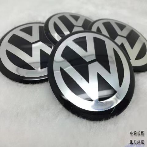 4片輪轂蓋貼 適用於VW輪胎中心標 方向盤標誌 適用於福斯車貼改裝45mm 65mm 70mm 75mm 90mm