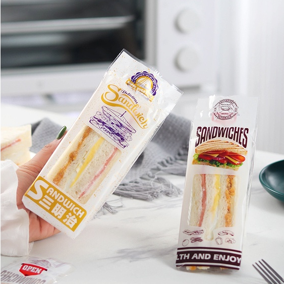 【現貨】【三明治包裝盒】 專用一次性 易撕 三明治包裝袋 三明治包裝紙 三角蛋糕烘焙 麵包 包裝袋