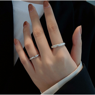 閃光情侶款時尚對戒 素圈戒指 小眾設計輕奢高級感指環 可調整食指戒