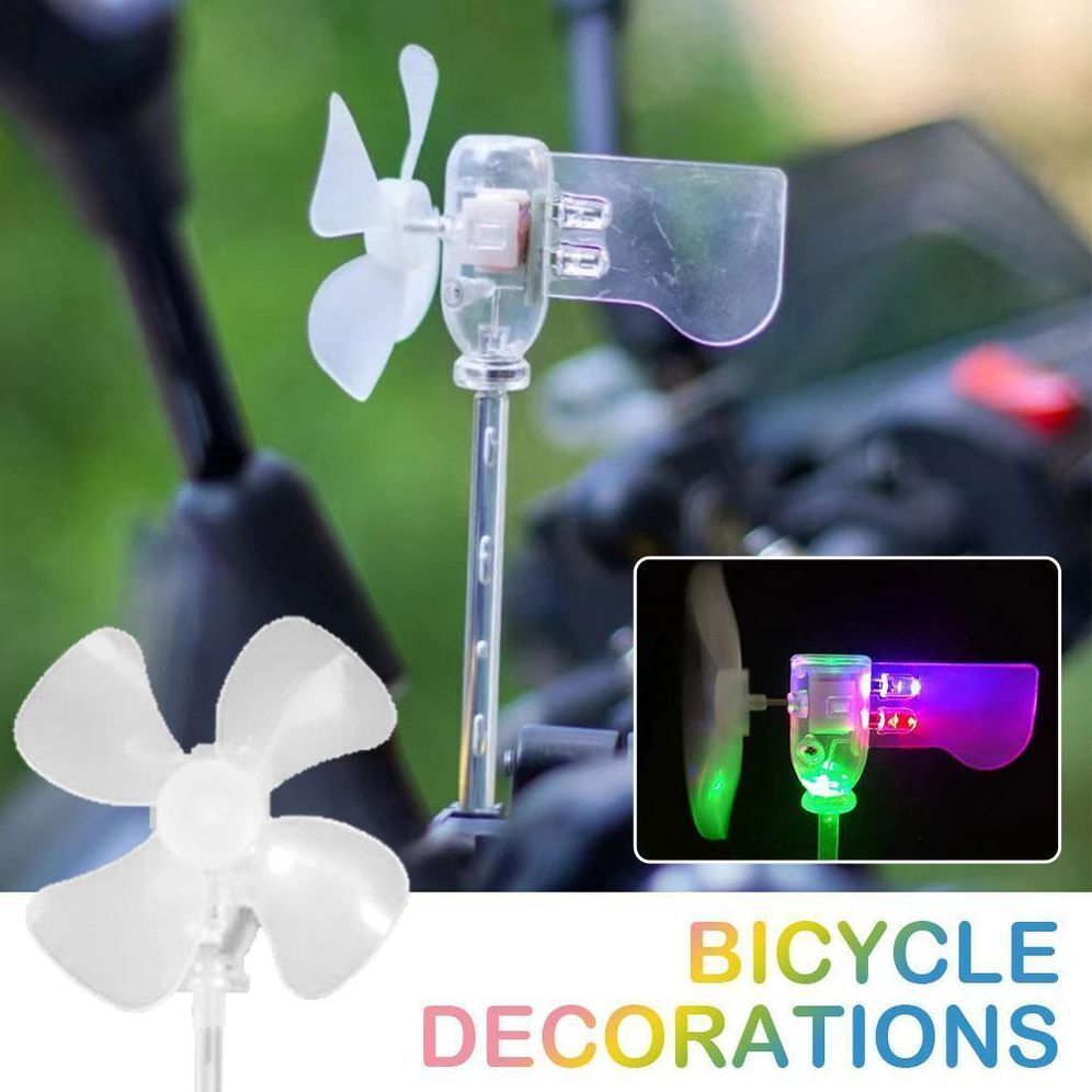 自行車裝飾風力發電小風力渦輪led燈警示