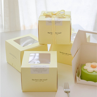 【現貨】【蛋糕盒】ins風4寸 開窗生日蛋糕盒子 烘焙慕斯千層甜品西點下午茶包裝盒訂製