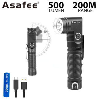 Asafee Led 手電筒 W373 免提雙燃料 90° Twist Rotary Clip 500LM 防水 IPX