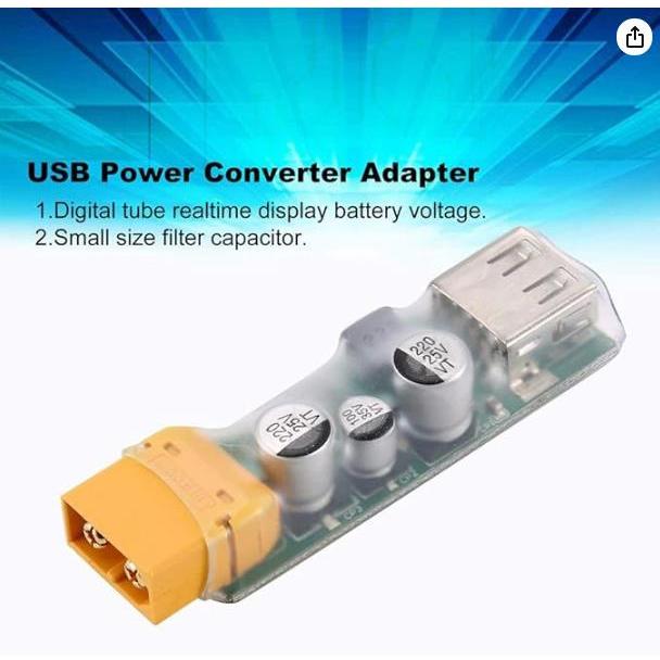 Xt60 轉 USB 快速充電轉換器支持 3S-6S 鋰電池(10.5V-32V 輸入,3V-20V 輸出)45W 最大
