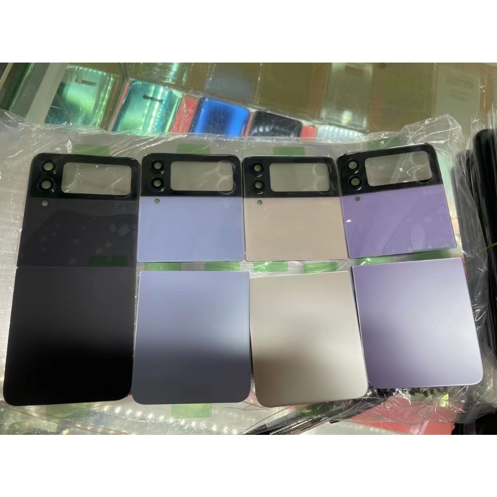 SAMSUNG 電池蓋 Flip4 適用於三星 Galaxy Z Flip 4 後玻璃蓋後門外殼面板外殼帶相機鏡頭更換部