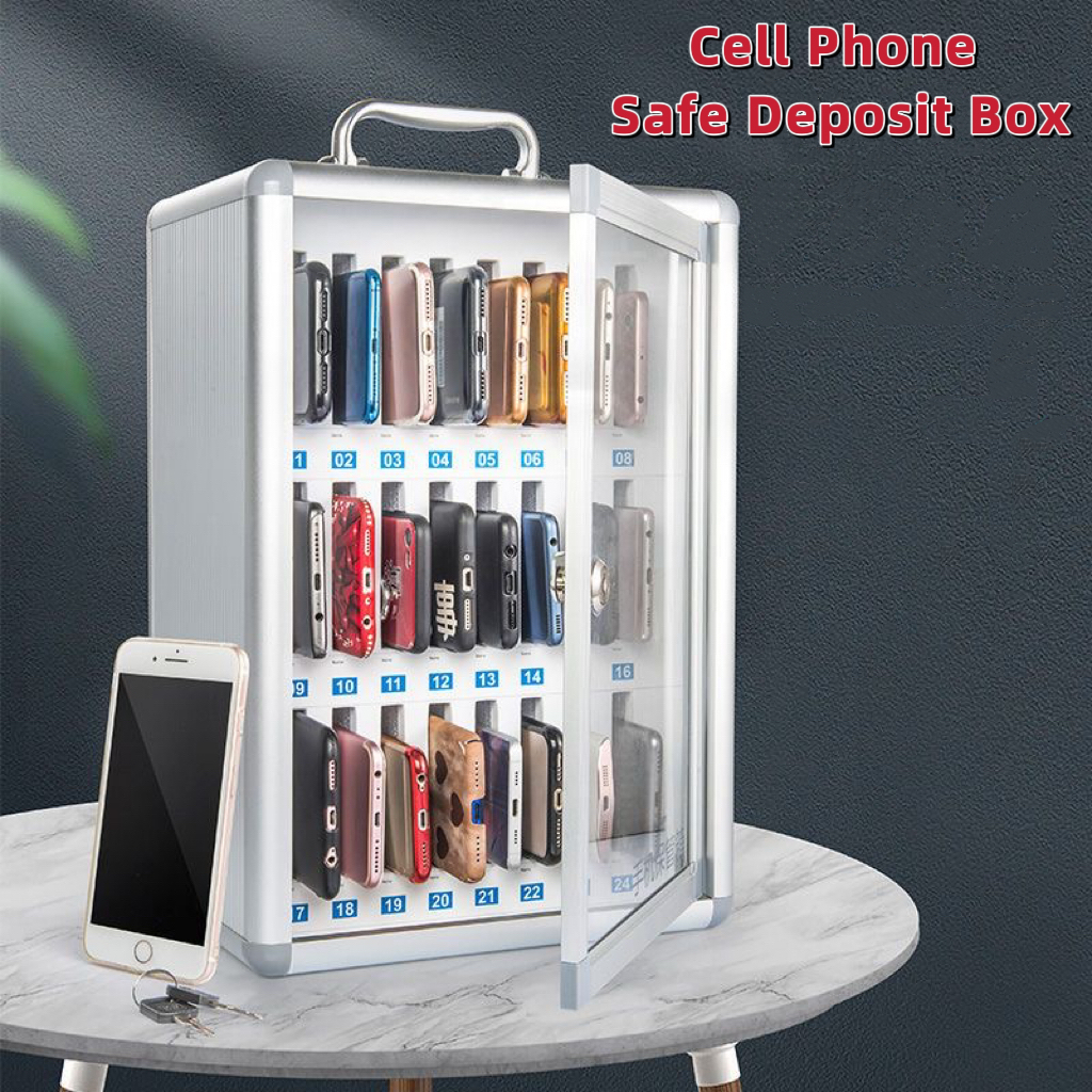 手機保險箱帶鎖手機儲物盒透明餐廳員工儲物學生會議工廠儲物櫃 6 / 12 / 24 / 36 / 48 / 60