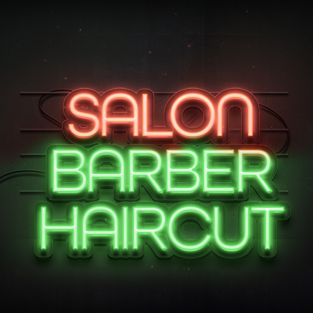 BARBER理髮剪髮沙龍霓虹燈標誌SALON理髮店門店裝飾商業廣告LED燈HAIRCUT