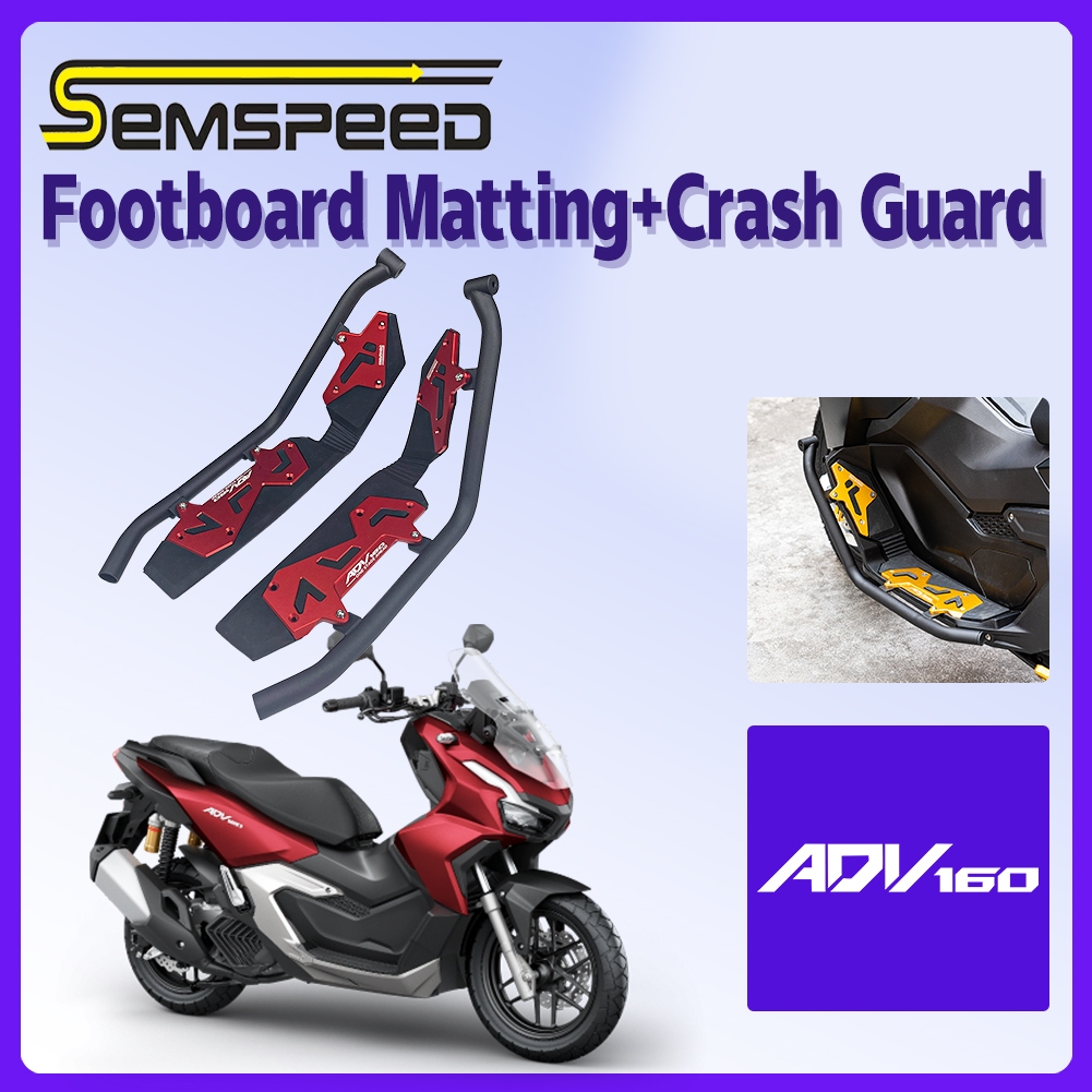 HONDA [SEMSPEED]適用於本田 Adv160 2022-2024 摩托車腳踏板帶防撞桿保護保險槓