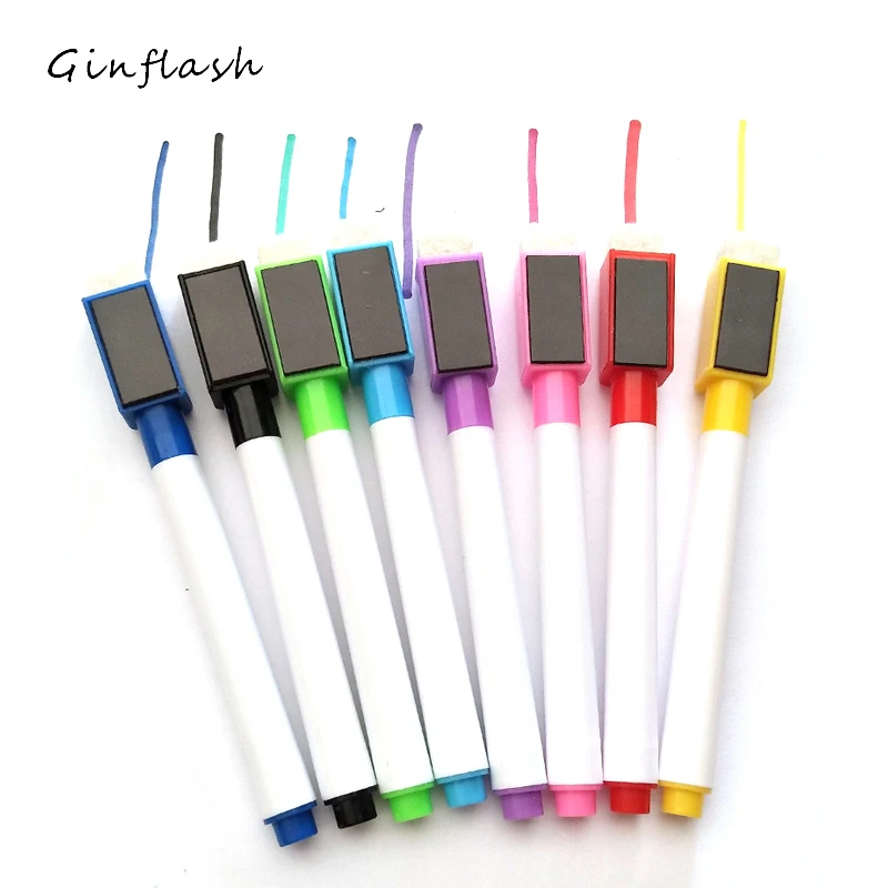 Ginflash 1pc 8colors 可擦磁性白板製作筆白板記號筆液體粉筆玻璃陶瓷辦公學校用品 8colors 墨水