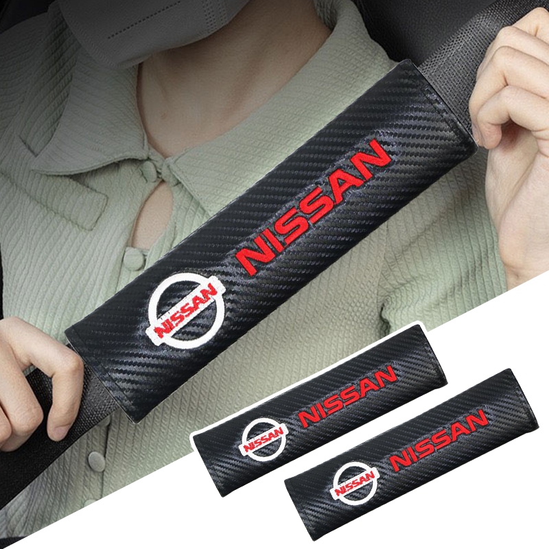 NISSAN 1 件透氣安全帶墊刺繡汽車標誌肩墊適用於日產 Juke Tiida Teana GTR 350Z 370Z