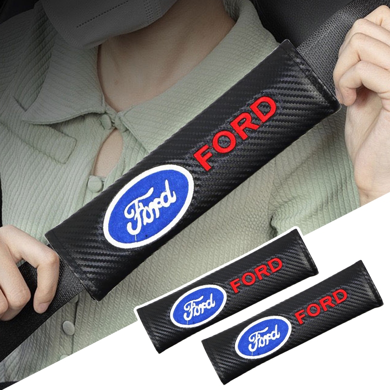 1 件裝汽車安全帶墊碳纖維肩帶保護套汽車配件適用於福特 Kuga Fiesta Focus Mondeo Mk1 Mk2