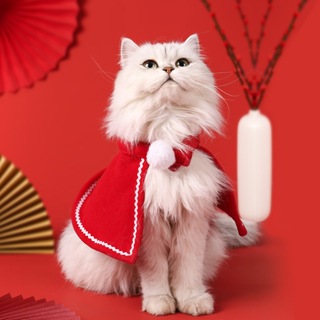 新年聖誕貓圍巾狗圍巾口水巾貓披風項圈寵物配飾
