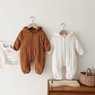 Sanlutoz 可愛冬季嬰兒服裝 嬰兒針織粗線毛衣保暖連帽連體衣