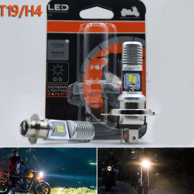 T19/h4/px15d 摩托車 Led 大燈超亮原裝燈泡高/低光束電機 Led 燈泡