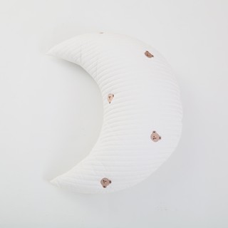兒童枕頭月亮形狀可拆卸睡眠兒童頭枕適用於新生嬰兒熊設計裝飾母乳喂養枕頭
